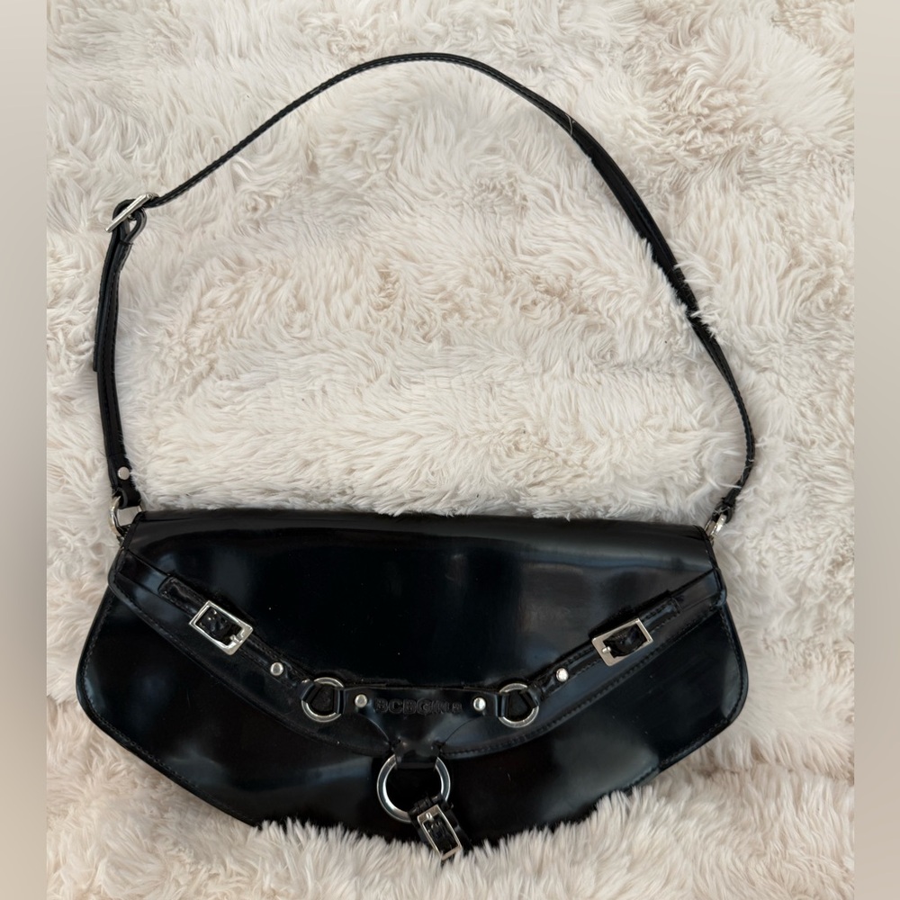 BCBGirls Black Patent Shoulder Bag